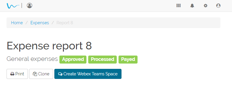 Webex Teams in Warpcom HR application